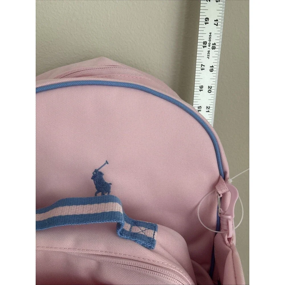 Polo Ralph Lauren Kids Pink & Blue Backpack Lunchbox Set Embroidered Logo